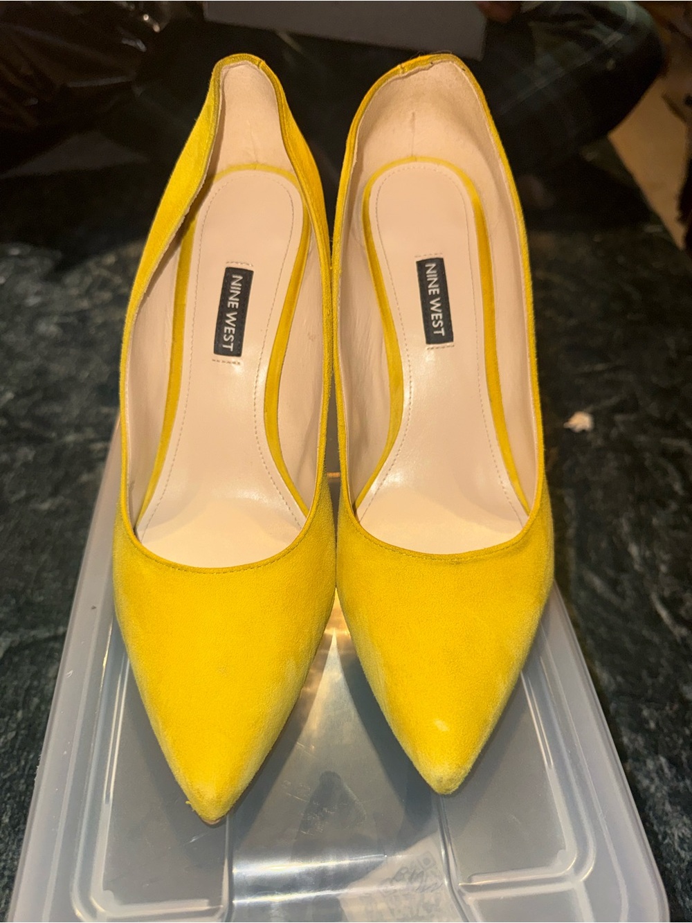 Nine West Yellow Pointed Suede Pumps